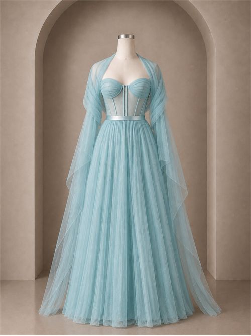 abito bustier tulle G FOR GIULSIE | LUX034ACQUA